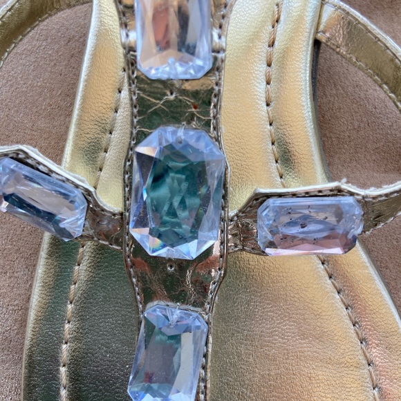 CL By Laundry Gold Jeweled Sandals - Picture 2 of 4